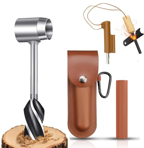 Handbohrer Bushcraft, Holzbohrer Outdoor Hand Schraubenschlüssel Scotch Eye Auger Manueller Bushcraft Handbohrer, Handbohrer Outdoor Bushcraft Set für Camping, Bushcraft Survival