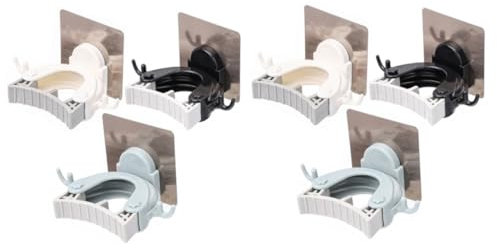 Ciieeo 6pcs Mop and Broom Holder Wall-mounted Broom Hook Mop Clip Adhesive Suitable for Clean Surfaces