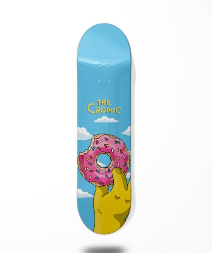 Glutier Cromic Monopatín Skate Skateboard Deck Tabla Donut Ghetto 8.6