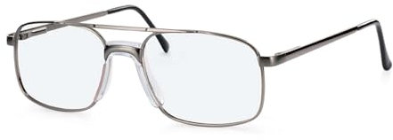 Hero Quadratisch Metall Brillen in Gunmetal für Herren, Brille mit Sehstärke, optional mit Sonnenbrillen tönung oder Blaulichtfilter (Modell HRO-405B-C2-54)