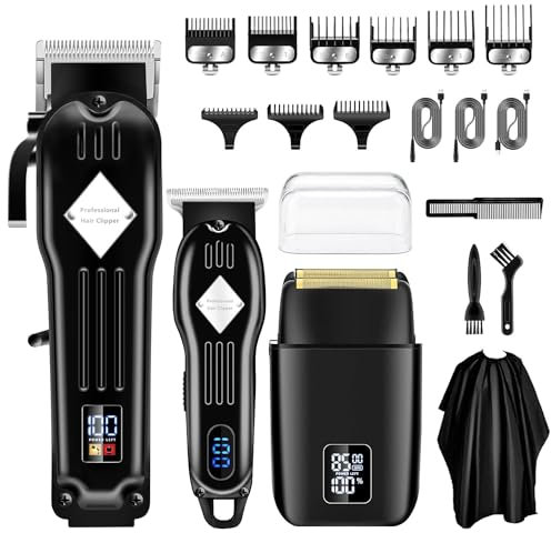 Haarschneider Herren, Barttrimmer & Haartrimmer & Elektrischer Folienrasierer Rasiererset, Haarschneidemaschinen Bartpflege-Set für Männer für Zuhause, Barbier
