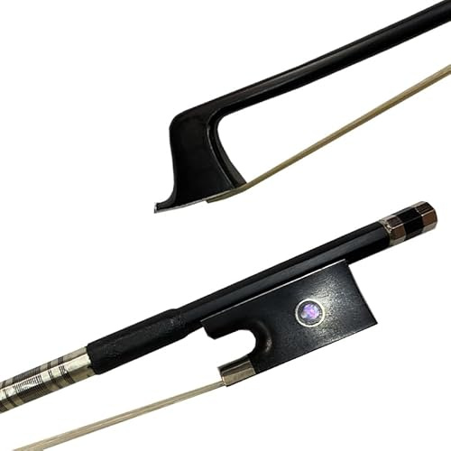 yinfeel 1pcs of 4/4 carbon fiber violin bow,blue,pink,green,white,coffee coulour white horse hair for adult (black)