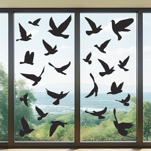 LHOEST 23 pegatinas grandes para ventanas, protección contra pájaros para ventanas, autoadhesivas, anticolisión, para ventanas, protección contra pájaros, pegatinas para ventanas, tamaño grande