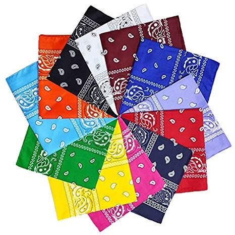 Herzen Farbiges Bandanas-Cowboy-Kopftuch-Set, Paisley-Bandana, Multi-Doppel-Dutzend-Taschentuch Stofftaschentücher Damen Bio (Multicolor, One Size)