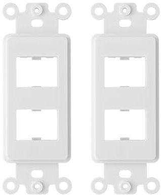 ChaosssCo 2-Port Decorator Insert, Wall Plate Adapter for HDMI, Keystone, Ethernet (White, 2 Pack)