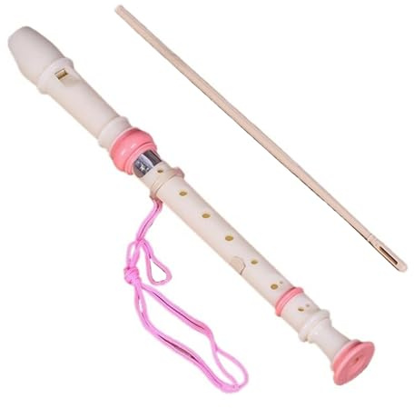 KANLVU Blockflöjt Instrument Med Rengöringsverktyg Väska Blockflöte För Barn Nybörjare För Skolor Tysk Stil Sopraninspelare(Pink,8 holes)