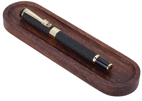UNICRAFTALE Walnut Wood Desk Pen Tray Holder Office Desk Organizer Minimalist Pencil Holder 19x5cm for Writing Instrument Rest Work Student Teacher Gift