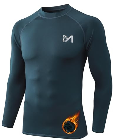 MEETYOO Maglia Termica Uomo Canottiera Termica a Maniche Lunghe Intimo Termico Intimo da Sci Caldo Base Layer per Sport e Fitness
