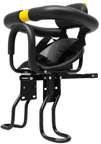 TTISJHK Fahrrad Kindersitz Vorne mit Sicherheitsgurt & Geländer, verstellbare Pedale & Sitzposition, bequemer Kinder Fahrradsitz 1-5 Jahre, bis 35kg, für Mountainbike, Citybike