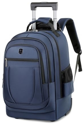 FANDARE 35L Mallettes à roulettes pour 15.6 Pouces ordinateur portable 2-en-1 Sacoche Hommes Enseignant avec roulement Rapide Sac voyage Trolley Sacs à dos urbain Rolling Laptop Bag Serviettes Bleu