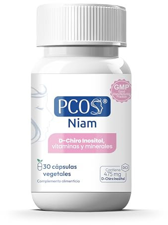 PCOS NIAM | D-Chiro Inositolo per PCOS | Con Acido Folico, Biotina, Vitamina B12, B6 e D | Integratore Ovaio Policistico | Regolazione Ormonale | 30 Capsule | 1 Mese
