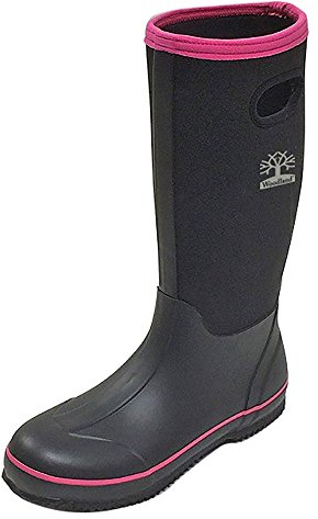 Woodland - Botte en caoutchouc uni - Femme (38 FR) (Noir/Fuchsia)