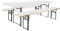 Brandsseller Auflagenset für Bierzeltgarnituren 3-teilig 2 Bankauflagen gepolstert 220x25 cm und 1 Tischdecke 240x70 cm für alle gängigen Festzeltgarnituren Bierbankauflagen Outdoor - Weiß