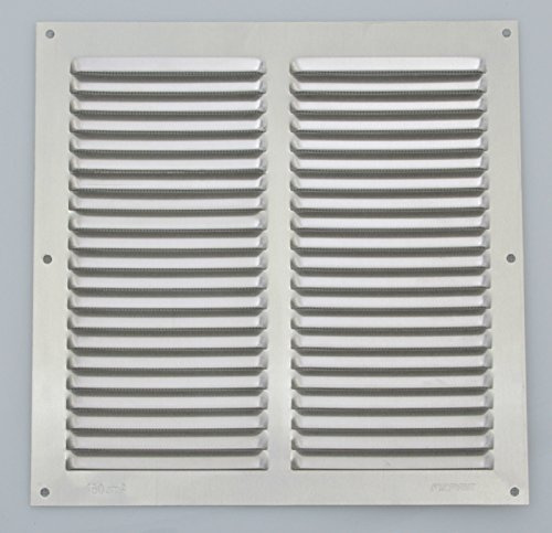 Rejilla de aireación (rejilla de ventilación aluminio natural 30 x 30 cm Con Pajarita rejilla de alambre