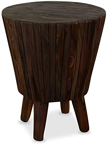 livasia Sitzhocker aus Holz, Hocker, Balkon- und Terrassenhocker, Wintergarten Möbel, aus Java (Indonesien)