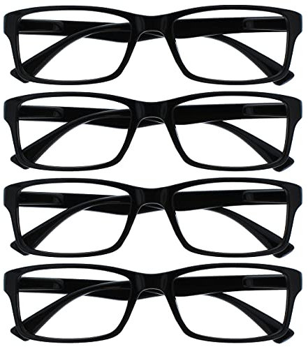 OPULIZE La Société Lunettes De Lecture Noir Lecteurs Valeur Pack 4 Designer Style Hommes Femmes RRRR92-1 +3,00