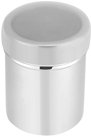 Powdered Sugar Shaker Duster, Stainless Steel Sugar Dispenser for Coffee Cinnamon with Lid(Silver)