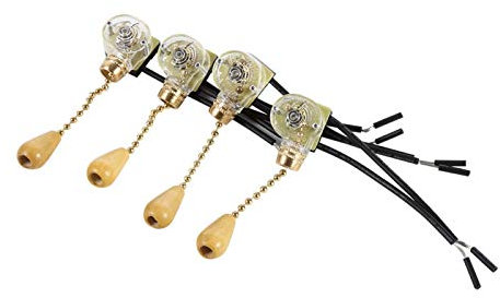 ciciglow 4 pièces Interrupteur à Tirette Universel, 250 V 125 V Ventilateur de Plafond Lampe Interrupteur à chaîne de Traction Interrupteur de Cordon de chaîne de Traction de Remplacement