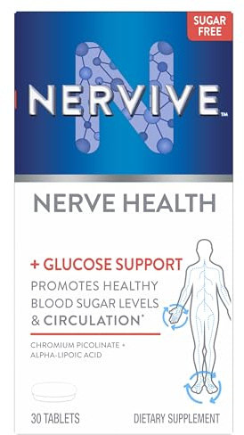 Nervive, Nerve Health Glucose Support Tablets, Nervive Supplement, Nervive Tablet, Alpha Lipoic Acid, Chromium Picolinate, Vitamin B12, B6, B1