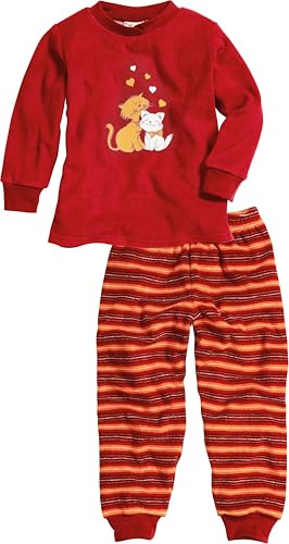 Playshoes Unisex Kinder Zweiteilig Schlafanzug Frottee Katzen, Katzen, 140 EU