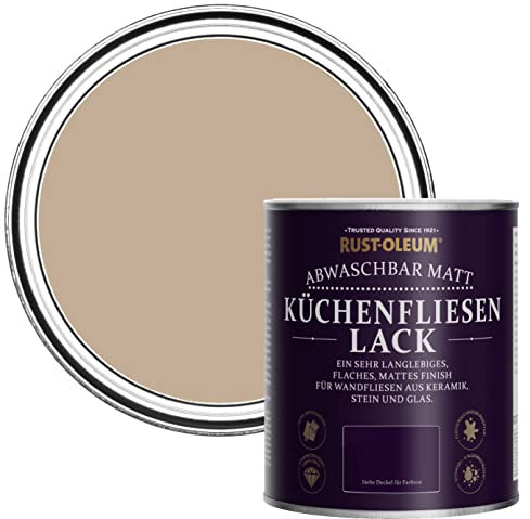 Rust-Oleum Brown water resistant Kitchen Tile Paint in Matt Finish - Salted Caramel 750ml