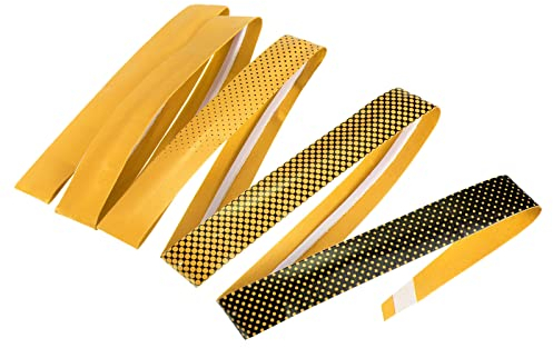 PATIKIL 5.9ft Schläger Über Griff mit Dämpfungsrillen PU Griff Band Anti Rutsch Absorbierend für Tennis Baseball Angelrute Gelb