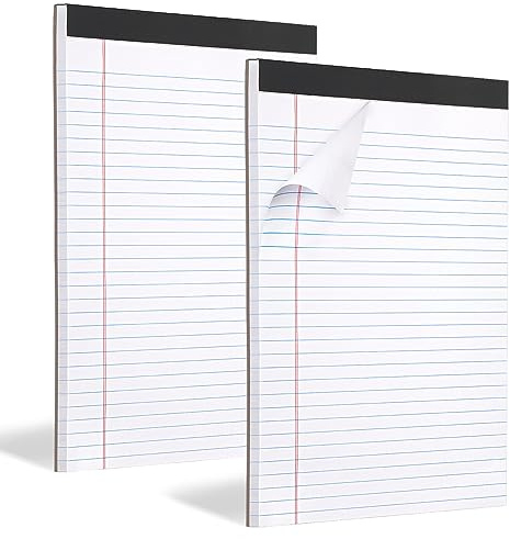 2 Pack Legal Pads Refills Note Pads, Writing Pads 8.5 x 11 Inches, Memo Pads Lined Writing Note Pads, Letter Size Legal Pad Wide Ruled Lined Pads Legal Rule for School Office（30 Sheet per Pads）