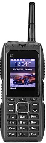 Teléfono Desbloqueado, Teléfono Celular 2G, Cuatro Tarjetas, Cuatro en Espera, Teléfono Móvil con Antena, Fácil de Usar, Modo de Espera Ultralargo, Botón Grande 2400 MAh (Negro)