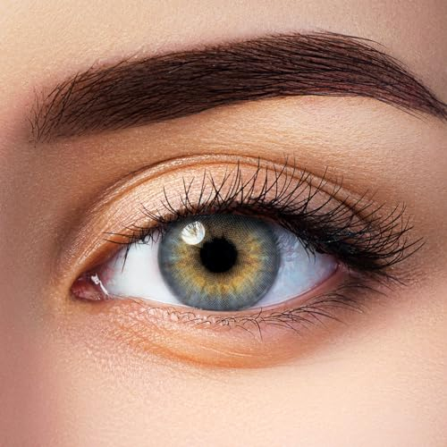 Aricona Farbige Kontaktlinsen mit Stärke, Blau, -1,75 Dioptrien, Brillante Augenfarbe & klare Sicht mit den natürlichen Farblinsen für Brillenträger mit Premium Hydrogel