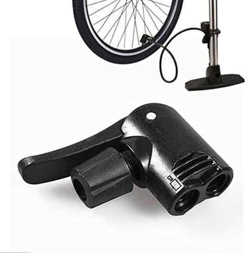 Black Pump Adapter Valve, 3 in 1 Replacement Dual Head Air Pump Adapter Valve Bicycle Bike Cycle Tyre Tube Pump Adapter，Bike Floor Pumps, Bike Floor Pumps, Sports and Outdoors