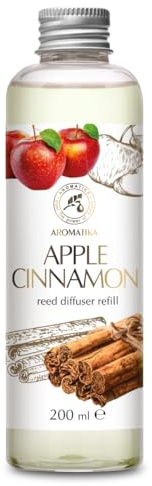 Recharge diffuseur Pomme-Cannelle 200 ML - Huile Essentielle de Cannelle Naturel - Desodorisant Maison - Parfum de Ambiance - Fragrance Fraîche et Durable - Aromathérapie