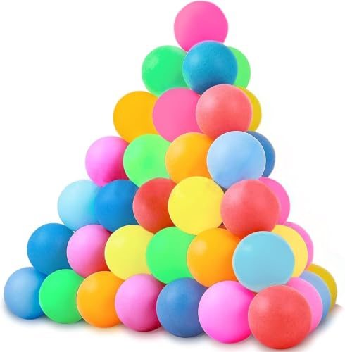 Thapncow 40 Stück Bunte Tischtennisbälle, Mischfarbe Spielzeug Tischtennisbälle 40mm Premium Tischtennisbälle Training Ping Pong Bälle Langlebige Farbige Tischtennisbälle für Spiele, Geschenke