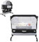 Mobiclinic®, 3-in-1-Babybett, Night, Beistellbett, Höhenverstellbar, Matratze, Moskitonetz, 360°-Rollen, Gurte, Aufbewahrungskorb, Bis 20 kg, Schwarz