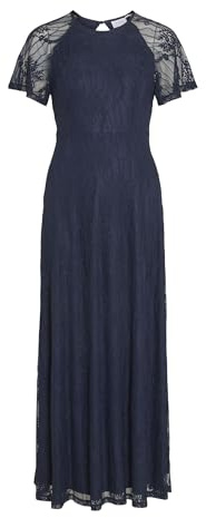 Vifemma S/S Vestido de Encaje - Noos/DC, Azul Marino, M