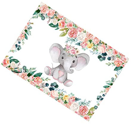 PHENOFICE Elefanten-kulisse Dekorative Babykulisse -dusche-kulisse -dusche-tischabdeckung Babyparty-Foto-Requisiten Mädchen Elefanten-Hintergrund -Accessoire Vinyl