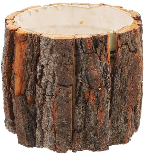 Fioriera in corteccia di legno, vaso per fiori in legno naturale, per piante grasse, vasi da fiori per piante da interno, rustico, vaso per piante da fattoria, secchio per fiori per la decorazione