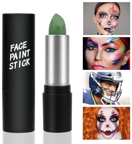 Bodypainting Farben, Tarnschmink-Stift, Öl Creamy Blendable Stick, Waschbar Face Paint Bodypaint Schmink für Halloween Karneval Make-up Fasching (Grün)