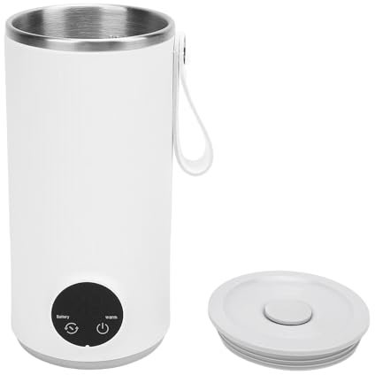 Reise Elektrisch Wasserkocher,400 ML Electric Kettle,4 Temperaturregelung, 6000mAh Tragbarer Thermoskanne für die Zubereitung von Tee und Kaffee für unterwegs und im Büro