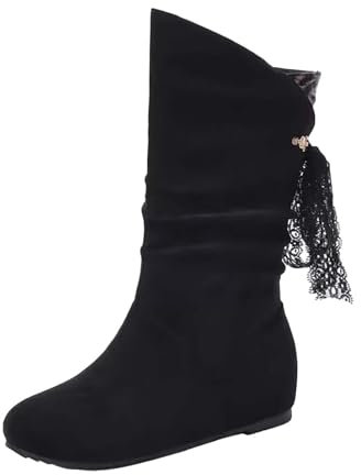 Bottines élégantes en daim pour femme - Bottes western pour femme - Bottes plates à enfiler - Bottes d'équitation - Bottes d'hiver - Bottes d'équitation - Bottes d'hiver - Bottes d'équitation - Bottes