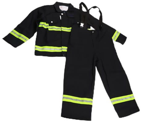 Flamskyddande kläder eldsäkra värmebyggda reflekterande kappbyxor skyddande kostym för brandmän svetsar hårda miljöer ren bomull mörkblå m l xl xxl