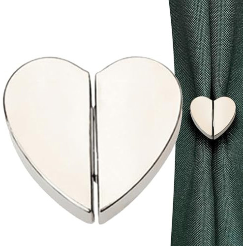Cierre magnético | Hebilla magnética en forma de corazón para cortinas, cierre magnético de doble cara que evita fugas de luz, clips decorativos extraíbles para telón de fondo de fotos