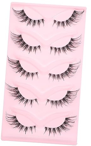 SMASOLO Faux Cils En Bande 5 Paires Œil De Renard Allongés Aspect Naturel Maquillage Quotidien Fêtes