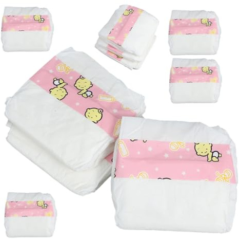 WOONEKY 10pezzi Pannolini Per Bambole Giocattolo Accessori Per Ragazzo Reborn Pannolini Decorativi Per Bambole Oggetti Per Casette Da Gioco Mutandine Per Finte