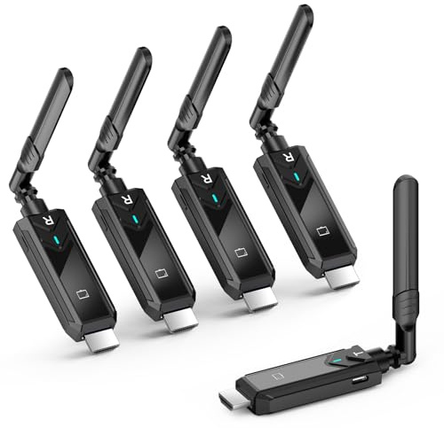 2026 Upgraded Transmisor HDMI Inalámbrico y Receptores, 1313 FEET/400M Transmisión Inalámbrica HDMI, Extensor inalámbrico 5G/1080P transmisión Laptop, cámara a TV, proyector, Monitor (Negro Mate)