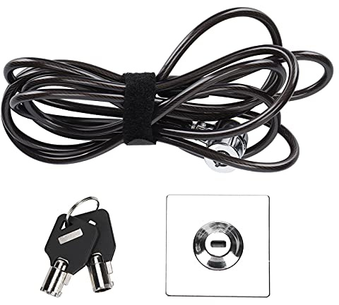 Greensen Candado de Seguridad para Portátil, Cable Antirrobo de Acero Galvanizado con Rotación 180°, Compatible con la Mayoría de Laptops, Monitores y Equipos Electrónicos