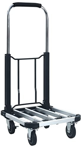 Generico Carrello per Trasporto Pieghevole 150 kg in Alluminio Argento,Articoli di ferramenta,Utensili,Scale e ponteggi,Carrelli con scale-146448