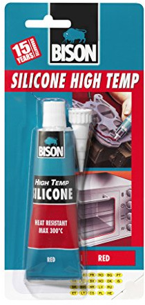 1 x 6305453 Bison Silicone High Temp Red Heat Resistant Sealant 60ml