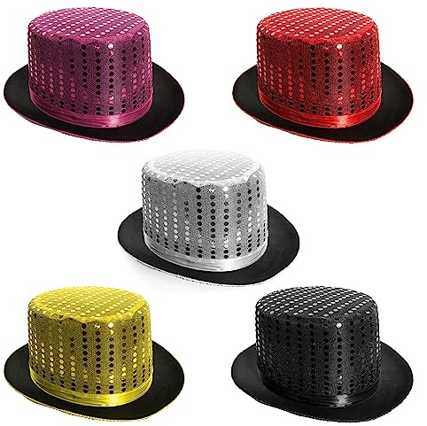 För vuxna picknick topp hatt tjusig klänning accessoar – perfekt tillbehör för dansvisningar fest i silver damer män ring mästare hatt höna natt anpassad topp hatt (silver – paket med 1)
