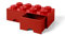 LEGO Brick with 8 Knobs and 2 Drawers RED - Storage Box for LEGO, Toys, Desk Drawers, and Office Supplies, Stackable Storage Box, Home Decoration