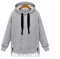 Kolylong Sweatshirt Damen Frauen Elegant Spitze Sweatshirt Kapuze Herbst Winter Verdickte Lange Pullover Warm Mantel Zipper Jacke Outwear Overcoat Tops Oberteile (L, Grau)